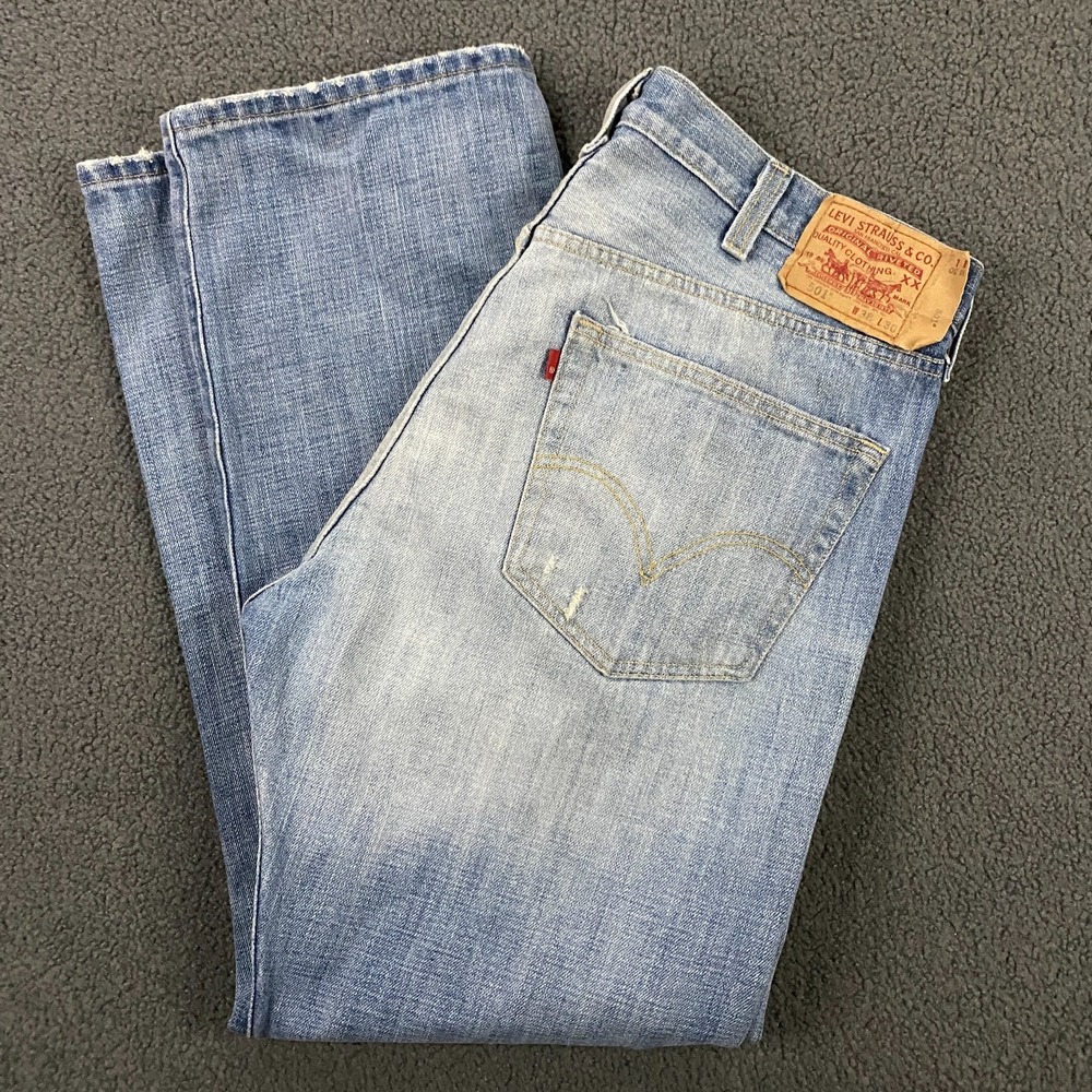 VTG‎ Levi's 501 Jeans Mens 38x30 FITS 36x31 Denim Blue Straight Leg Button Fly
